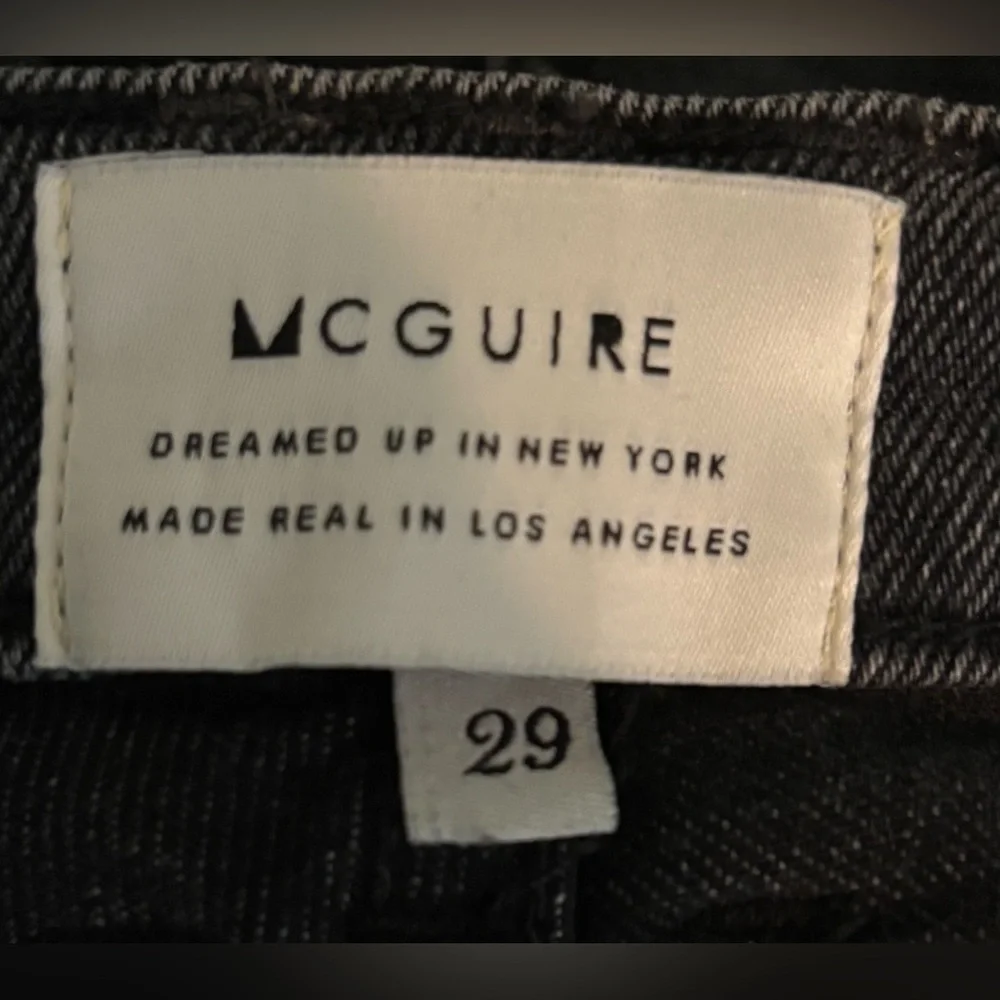 McGuire Womens 29 Cropped Flare Black Denim Jeans 100% Cotton Mid-rise 26 inseam